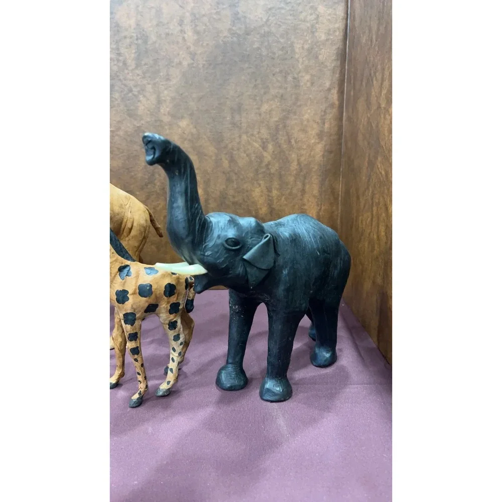 Home Decor Wood And Mixed Material Safari Animal Set of 4 Animals